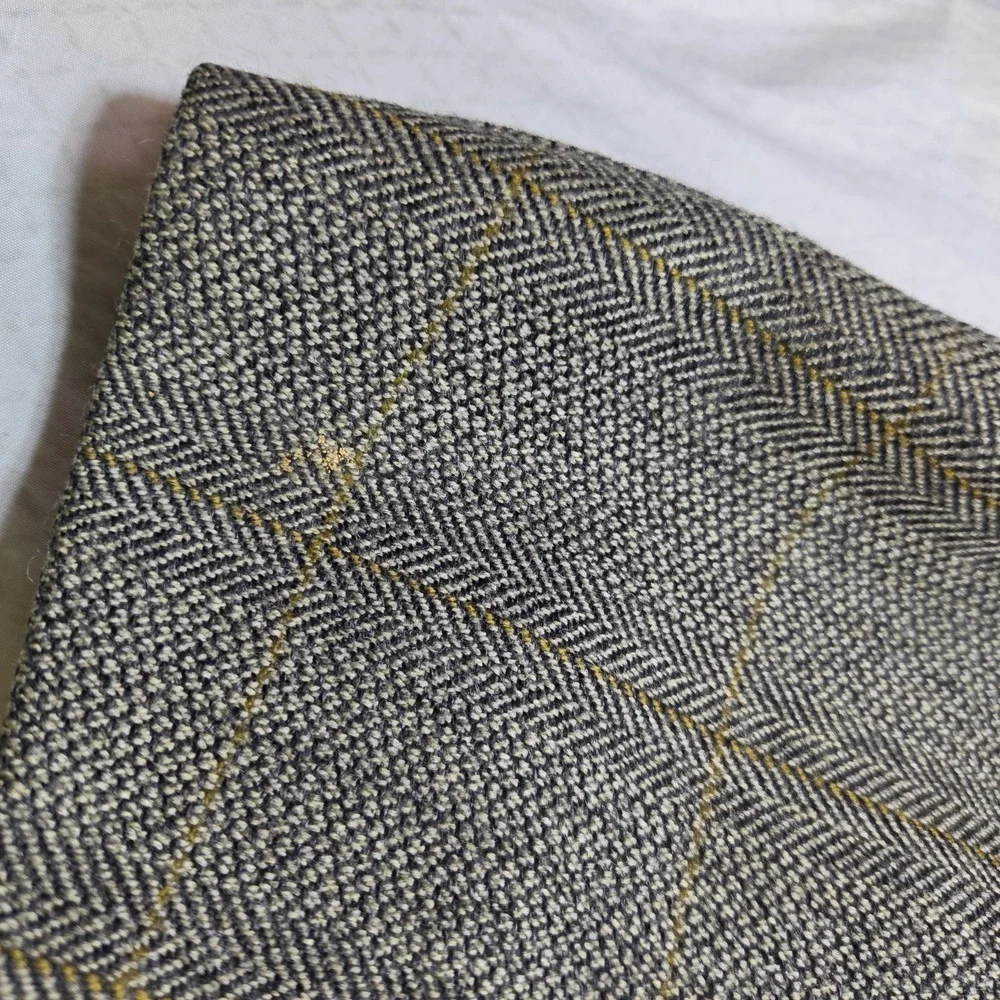 Ralph Lauren Sport Coat Blazer 46R Brown Herringbone Wool Windowpane